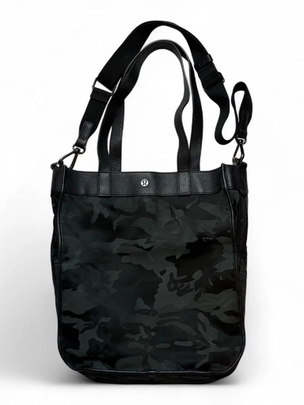 Lululemon Camo Tote Bag Black Gray Travel Laptop Shoulder Crossbody
